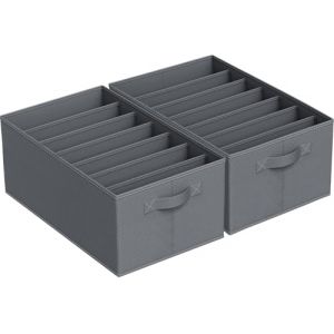 Niviy Rangement Vetement Dressing Boite de Rangement Vetement Dressing avec Poignée, Rangement Sous Vetement pour Pantalons,T-Shirts,Chemise, 44x30x20cm 2pcs (Kaidishi-EU, neuf)
