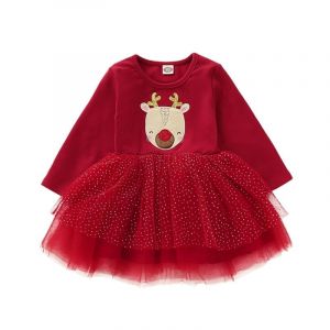 LAEMILIA Robe Noel Bebe Fille Tenue Noël Robe Princesse Enfant Fille Costume Noel Bébé Fille Robe Tutu Rouge Deguisement Noel Bebe Fille Vetement Noel Robe de Soirée Christmas Dresses 6 Mois-5 Ans (LAEMILIA, neuf)