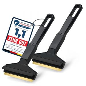 Grattoir pare Brise Voiture 21cm - rapide, sans effort et efficace - Murska [ Lot de 2 ] Raclette pare Brise Voiture - Premium HIPS - Lame Laiton - Gratte pare Brise Voiture Finlande A053-2 Noir (Inter-Sale24de, neuf)