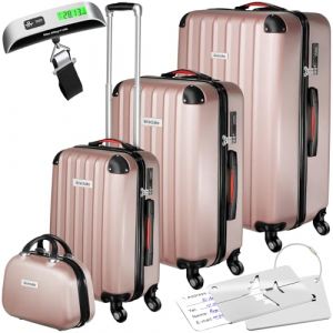 TecTake&reg; Set de Valise de Voyage 4 Tailles Grande Taille & Cabine Petite Valise Sacs de Voyage Sac Maternit&eacute; ABS avec roulettes Pivotantes 360&deg; Cadenas Poign&eacute;e t&eacute;lescopique (Made4Home SAS, neuf)
