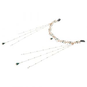 WOFASHPURET Accessoires Pour Cheveux Coiffe De Mariée En Feuille Coiffe De Mariage Verte Coiffe De Mariée À Pompon Accessoire Pour Cheveux Vert Coiffe Bijoux Coiffe De Mariage Bijoux (Leiyun, neuf)