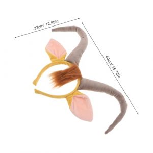 DECOMELODY Serrage-Tête Cornes de Taureau en Peluche Jaune Brun Bandeau Oreilles de Taureau Doux et Léger Accessoire de Coiffure Cosplay Animalier pour Halloween Fête Déguisement (FINNG, neuf)