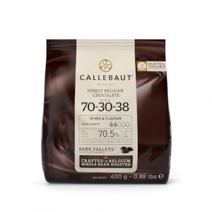 Chocolat noir en gouttes Callebaut 70% sac de 400 grammes (Ponera, neuf)