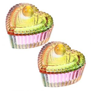 DEARMAMY 2pi&egrave;ces Coupelle De Manucure Professionnelle Verre D&eacute;corative Accessoire Pour Nail Art Set De Coupelles Pour M&eacute;langer Vernis Et Poudre Nettoyer Stylos (Liiane, neuf)