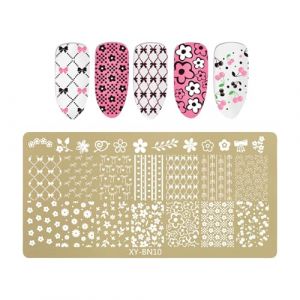 Conceptions Fleurs Papillon Des Ongles Tampon Tampon Mamplate En Acier Inoxydable Accessoire Pour Le Salon Professionnel Manucure Art (Aii Mii Lii, neuf)