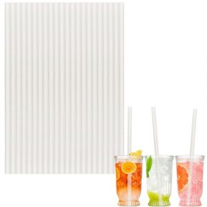 100 pièces Pailles Carton Jetables Biodégradable Recyclable,Pailles en Papier Kraft de Écologique Blanc pour Cocktail Jus Café Smoothie,pour Anniversaire, Mariage, Noël,Douche de Bébé,Fête (TZY Official store, neuf)