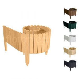 Floranica Rollborder Cl&ocirc;ture Flexible en Bois de pin 200 x 40 cm Nature Bordure de Parterre de Gazon D&eacute;coration Cl&ocirc;ture de Jardin Exterieur pour vergers Palissade en Bois (Pemicont, neuf)