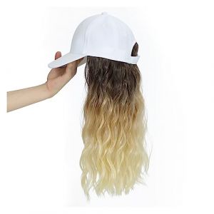 Perruque Avec Frange Chapeau Perruque Casquette de Baseball synthétique perruque de cheveux naturel capuchon noir Extensions de cheveux perruque naturelle vague perruques chapeau perruque réglable Cha (fufufafabb, neuf)