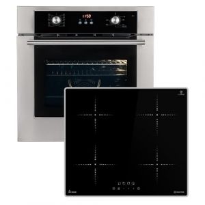 Cuisinière: 60cm Four encastrable BO8810SS + 59cm Plaque Induction IH85900ED | Gril | Air chaud | Tiroirs télescopiques | Timer automatique | Double Vitrage d'isolation thermique | SET8810IH859ED (KKT-KOLBE, neuf)