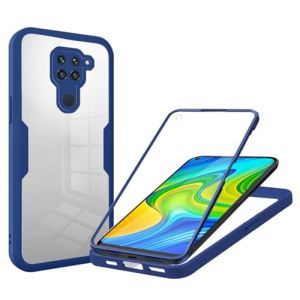 xinyunew Coque pour Xiaomi Redmi Note 9/Redmi 10X 4G, Transparent Housse avec Protection écran, 360 Protection Case Degrés Double Protection Antichoc Coque Silicone Intégrale Etui, Bleu (xinyunew, neuf)
