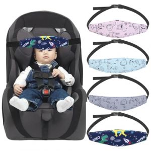 YUPZAR 4 Pi&egrave;ces Cale Tete Enfant Voiture Maintien Pour Si&egrave;Ges Auto Pur Coton Cale Bebe Voiture Bandeau R&eacute;glable Accessoires pour Si&egrave;ges B&eacute;b&eacute; Tete Siege Auto Enfant Cale-T&ecirc;tes (Olen Olesjame O&Uuml;, neuf)