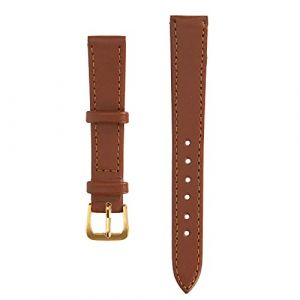 Bracelet de Montre, Bracelet de Montre Universel Unisexe &agrave; Boucle Ardillon 12 Mm &agrave; 22 Mm en Option Large en Cuir PU Bracelets de Montre de Remplacement Accessoire Marron pour Hommes Femmes, 14mm (WYANG188, neuf)