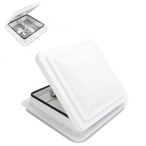 Fen&ecirc;tre de toit pour camping-car, 40 x 40 cm, hublot ouvrant manuellement avec ventilation forc&eacute;e silencieuse et moustiquaire pour caravane camping lucarne (Fusaro Group srl, neuf)