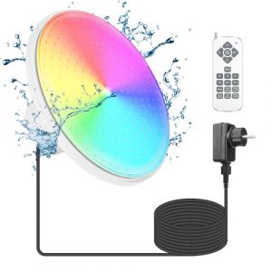 KWODE 24W LED Lumi&egrave;res de piscine, pour l'installation de la RGB cadre dimmable &eacute;clairage de piscine avec t&eacute;l&eacute;commande 12V LED spot sous - Marin avec c&acirc;ble 7M filetage externe 2&frac14; pouces (HYIBE-EU, neuf)