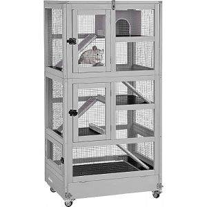 Grande cage &agrave; furet en bois - Pour hamsters, rongeurs et souris - Avec escaliers - Int&eacute;rieur ou ext&eacute;rieur (X-ZONE PET., neuf)