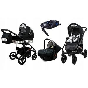 BabyLux&reg; Enfant Poussette Combin&eacute;e Set 4 en 1 - Largo - incl. Nacelle, Canne, Si&egrave;ge de voiture, ISOFIX Base - Si&egrave;ge Auto - Landau B&eacute;b&eacute; - avec Sac &agrave; langer, Habillage pluie etc. (BabyLux-shop, neuf)