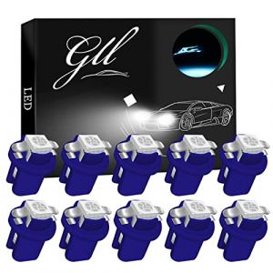 Grandview 10pcs LED T5 Glace Bleue Ampoules LED B8.5 Tableau de Bord Ampoules 1-5050-SMD pour Voiture Tableau de Bord Compteur de Vitesse Instrument Gauge Cluster Voyant (Grand-View, neuf)