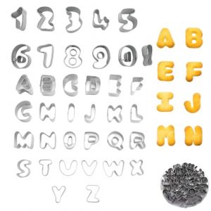 VEOIRXU 37 Pi&egrave;ces Emporte-Pi&egrave;ces Alphabets Lettres Fondant Cookie Moule DIY Symbole Cuisson Moule en Acier Inoxydable Alphabet Biscuit Cuisine Gadget Cuisson Accessoires pour Anniversaires No&euml;l (SHI TONGYANG DE DIAN, neuf)