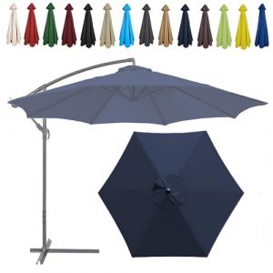 Auvent De Remplacement Pour Parasol, 2 M/2.7 M/300 CM, 6 Baleines/8 Baleines, Tissu De Rechange Pour Parasol, Toile De Rechange Pour Parasol Remplacez L'ancien Auvent Auvent De Rechange(Color:Navy blu (ZZZCF1023, neuf)