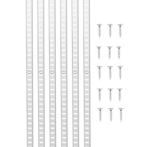 VEVOR Cr&eacute;maill&egrave;re d'&Eacute;tag&egrave;re, 923 mm, Rail d'&Eacute;tag&egrave;res Mural &agrave; Perforation Simple, Lot de 6, Rails R&eacute;glables Robustes Acier avec Vis, Facile &agrave; Installer, pour &Eacute;tag&egrave;res de Rangement, Armoires, Placards (VEVOR Direct Store FR, neuf)