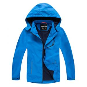 YoungSoul Manteaux Imperm&eacute;ables Gar&ccedil;on - Coupe Vent Doubl&eacute; Polaire Fille - Veste de Pluie avec Capuche Amovible - Bleu Ciel - 3-4 ans/Taille 110 (YoungSoul - EU, neuf)