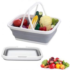 Panier Pique-Nique Pliable,Évier Camping Pliable pour Laver la Vaisselle,Panier Pliable pour Camping,Panier Pique-Nique Portable,Panier Pliable,Panier Picnic,pour Extérieur,Intérieur,Camping-Car (Poseidoneye, neuf)