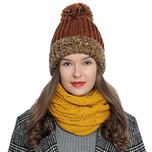 DonDon Écharpe femme hiver Écharpe tube snood Écharpe en laine Tour de Cou Cache cou - Jaune (urban-styles, neuf)