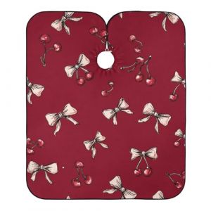 Cape De Coiffeur Cherry And Bows Robe De Barbier Antiadh&eacute;sif Capes De Barbier Antistatique Capes De Coupe Pour Protection Du V&ecirc;tement Coiffeurs Barbiers 140X168Cm (FuQiaoShop, neuf)