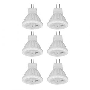 Fafeicy 220V 6Pcs MR11 LED Ampoule Base Céramique 4W GU4 Double Pin Ampoule Dimmable pour Passerelle Jardin Paysage Zones Lumière Blanche (tanzqioo, neuf)