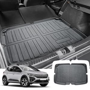 CDEFG Compatible avec Dacia Sandero 3/Sandero Stepway 3 III 2021-2023 2024 2025 Tapis de Coffre, Bac de Protection Antiderapant De Cargaison Plancher Résistant Rayures Plateau Voiture Accessoires (C D E F G, neuf)