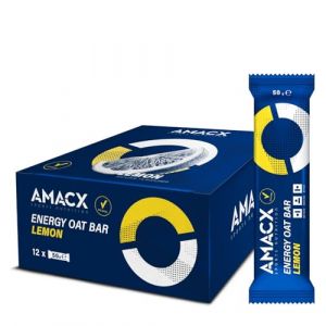 AMACX Barre Muesli Énergétique au flocon d'avoine – Snack Sportif à Base de Glucides & Magnésium – 12 x 50g – Barre d’Avoine Noix de Citron – Pour Endurance & Récupération (Amacx, neuf)