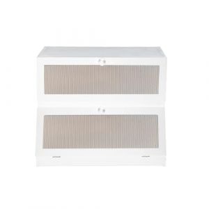 Bo&icirc;te &agrave; Pain Bambou 2- Couche Countertop Bo&icirc;te &agrave; en Bois pour Cuisine, Huche &agrave; pain,40 x 33 x 25 cm - Bambou - Blanc (Hechheu, neuf)