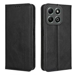 EASSGU Coque pour Honor 200 Smart/Honor X7C (6.8" inches), Etui Flip Folio en Cuir PU avec Interrupteur Magn&eacute;tique, [3 Fentes pour Cartes] [1 Portefeuille] Housse - Le Noir (EASSGU, neuf)
