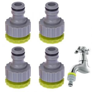 NHQZ 4 Pi&egrave;ces 2-en-1 Raccord de robinet, Raccord Tuyau D'arrosage, Adaptateur Robinet Tuyau Arrosage, Embout Tuyau Arrosage, Connecteur de robinet de jardin Raccord de robinet (NHQZ, neuf)