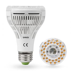 SANSI Ampoule Horticole LED E27 15W pour Plantes d'Intérieur, Lampe de Culture Plante à Spectre Complet pour Germination Croissance Floraison Fruit (PPF 27 μmol/s, Couvrage Vég 2x2 sq ft) (ISC Lighting Direct, neuf)