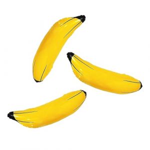 GWAWG 3Pièces Banane Gonflable,Banane Gonflable 68cm, Jouet Gonflable Jaune, Accessoire de décoration de Partie Unique Jeu interactif, Jouet Gonflable réaliste Pool Party Accessoires (GWAWG, neuf)
