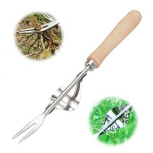 FUXNGZI Jardinière Manuelle, 2025 Désherbeur Manuel Outil Gouge de Désherbage en Acier Inoxydable avec poignée Bois Pelle Jardinage Arrache Pissenlit (1PCS) (WOUS, neuf)