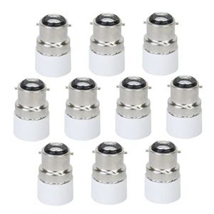 Lot de 10 adaptateurs d'ampoule LED B22 vers E14, support d'adaptateur de lampe &agrave; vis, connecteur convertisseur B22 vers E14, adaptateur de lumi&egrave;re, convertisseur de base de douille B22 vers E14, adap (SANGDINZasd, neuf)