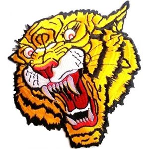 &Eacute;cusson patch ecusson patches Tigre brod&eacute; thermocollant grand modele format 22 cm (B2SEE LTD avec TVA francaise et livraison LaPoste, neuf)