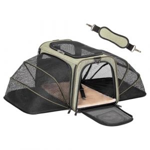 Petsfit Sac de transport pliable pour chat et chien, extensible avec bandoulière, sac de transport pour chien, en tissu Oxford pour chat et chien, S/vert/double face (Petsfit-UK, neuf)