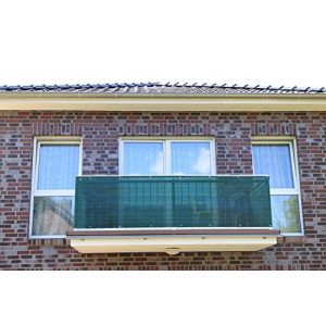 Smart Deko Brise-vue en polyéthylène pour balcon - Protection contre les UV et le vent - Pour balcon, jardin, camping et loisirs - 90 x 600 cm - Vert foncé (Weserufer, neuf)