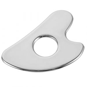 Vaguelly planche à gratter soin du visage le muscle outil de massage au rouleau pour le visage scratch raclettes plaque de raclage compacte en métal outil de gratte Acier inoxydable Silver (Bustling Xin, neuf)