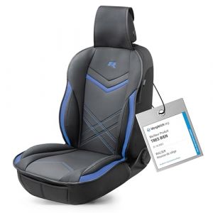 Walser Housse de siège de Voiture, Housse de siège Universelle et sous-Couche de Protection en Noir et Bleu Optique Course Automobile (WALSER - Le meilleur pour votre voiture, neuf)