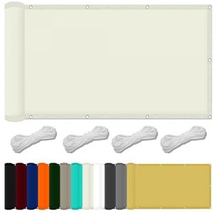 Brise Vue Balcon pour Pergola Jardin 0.6 x 3.6 m Tissu Polyester UV Protection avec Oeillets Toiles D'Ombrages pour Patio Paravent Et Bâche, Ivoire (LvLiangShiLiShiQuYiGeDianZiShangWuYouXianGongSi, neuf)
