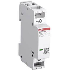 ABB | Contacteur 1 Module ABB ESB20-20N-06 | Contacteur du rail 2P 20A 2NA Bobine 230Volts AC/DC | 18x85x65mm | Durabilité mécanique: 1000000 cycle (Rasmacor?, neuf)