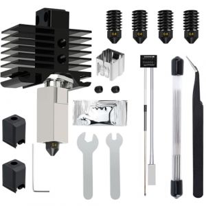 YOTINO Kit Hotend pour Imprimantes Imprimante 3D S&eacute;rie P1, P1S Hotend avec 0,4mm Buses en Acier Tremp&eacute;, Chaussette en Silicone, Thermistor, Aiguilles De Nettoyage Et Cl&eacute; (MENGXY, neuf)
