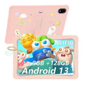 DOOGEE U10Kid Tablette Enfants 10.1 Pouces Android 13, Tablette Tactiles Quad Core 9 Go +128 Go/TF 1To, Kids Space, Widevine L1, GPS, 8MP+5MP, Mat&eacute;riau en Silicone Alimentaire (Vendora FR, neuf)