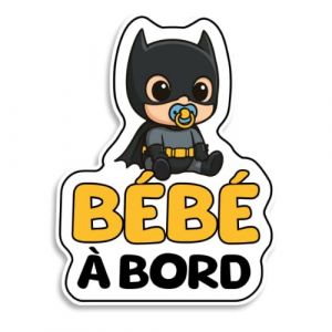 Bebe a bord voiture, B&eacute;b&eacute; Superh&eacute;ro Chauve-Souris, Sticker bebe a bord R&eacute;sistants aux UV et Waterproof, Autocollant B&eacute;b&eacute; a Bord Facile &agrave; Appliquer, Autocollant pour Voiture (Albastov, neuf)