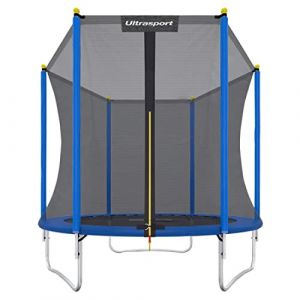 Ultrasport Uni-Jump Trampoline Exterieur Enfant 244 cm jusqu&rsquo;&agrave; 100 kg avec Filet de S&eacute;curit&eacute;, Coussin de Protection et Kit de Montage I Trampoline Enfant Jardin Ext&eacute;rieur (Ultra24Shop_1, neuf)
