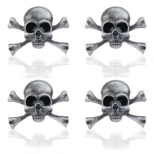 SUPERFINDINGS 4Pcs Broche tête de mort gothique Style Punk Broche Squelette Broche Tête de mort Squelette Broche tête de mort en alliage pour Homme Femme Manteau Veste en Tissu (SUPERFINDINGS  FR, neuf)